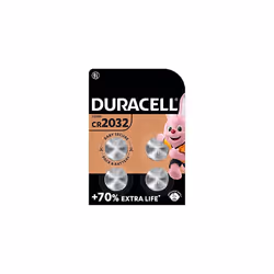 Duracell Specialty 2032 Lithium Coin Battery 3V, pack of 4, with Baby Secure Technology and suitable for keyfobs, scales, wea ...