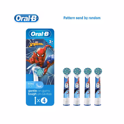 Oral B EB10 Electric Brush Heads for Kids Soft Bristle Replacement Brush - 4 Spiderman