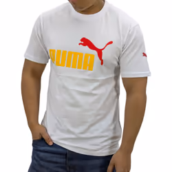 Puma Mens T Shirt Essentials Logo Crew Neck Pullover Top - White, L