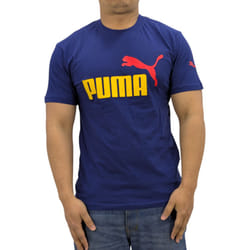 Puma Mens T Shirt Essentials Logo Crew Neck Pullover Top - Navy, 2XL