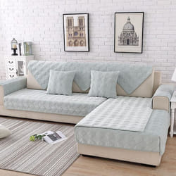 Four Seasons Universal Short Plush Sofa Cushion New Thickened Non-slip Cover Cloth Cushion Full Package Anti-cat Scratch Sofa Univ - light grey, 45*45