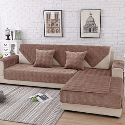 Four Seasons Universal Short Plush Sofa Cushion New Thickened Non-slip Cover Cloth Cushion Full Package Anti-cat Scratch Sofa Univers - coffee, 90*210