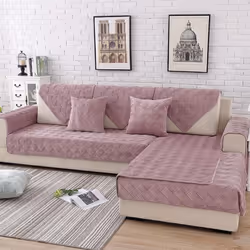 Four Seasons Universal Short Plush Sofa Cushion New Thickened Non-slip Cover Cloth Cushion Full Package Anti-cat Scratch Sofa Univ - dark grey, 70*180