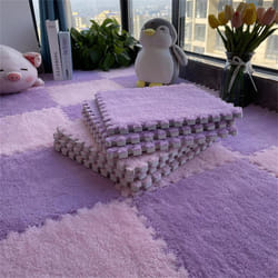 Soft Plush Children's Mat Baby Play Mat Baby Toys Eva Foam Puzzle Carpet In Children's Room Keep Warm Playmat 30*30*1CM - pink,purple, 20PCS
