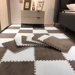 Soft Plush Children's Mat Baby Play Mat Baby Toys Eva Foam Puzzle Carpet In Children's Room Keep Warm Playmat 30*30*1CM - pur ...