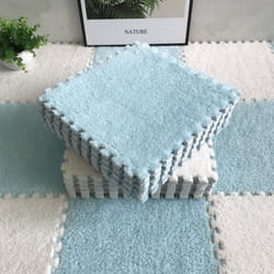 Soft Plush Children's Mat Baby Play Mat Baby Toys Eva Foam Puzzle Carpet In Children's Room Keep Warm Playmat 30*30*1CM - red, 10PCS