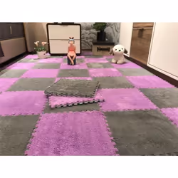 Soft Plush Children's Mat Baby Play Mat Baby Toys Eva Foam Puzzle Carpet In Children's Room Keep Warm Playmat 30*30*1CM - gre ...