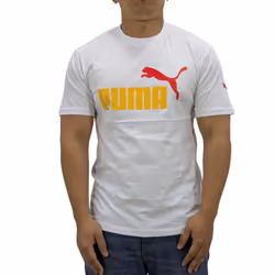 Puma Mens T Shirt Essentials Logo Crew Neck Pullover Top - White, XL