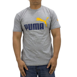Puma Mens T Shirt Essentials Logo Crew Neck Pullover Top - Grey, 2XL