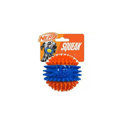 Nerf Dog 3 Part Spike Squeak Ball Orange & Blue
