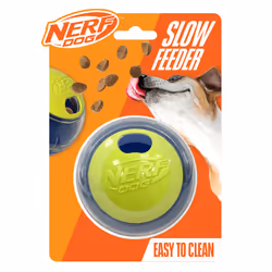 Nerf Dog Puzzle Feeder Ball For Solo Play Sessions - Blue & Green