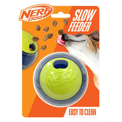 Nerf Dog Puzzle Feeder Ball For Solo Play Sessions - Blue & Green