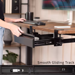 VIVO 16 inch Clamp-On Sliding Pull-out Drawer without Shell for Office Desk  Storage Organizer for Sit Stand Workstation  Black  DESK-AC03C-