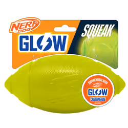 Nerf Dog Ultra GLOW Classic Squeak Football Throw & Fetch Toy - Green