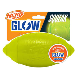 Nerf Dog Ultra GLOW Classic Squeak Football Throw & Fetch Toy - Green