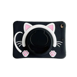 For iPad 10 10th 10.2 9th 8th 7th 2019 2020 2021 Case Kids Stand Cover iPad Mini 6 Air 1 2 9.7 3 10.5 4 5 10 - BlackCat No Strap, IPad 5th 6th Gen 9.7