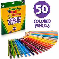 CRAYOLA Colored Pencils Art Tools 50 Count Perfect for Art Projects and Adult Coloring
