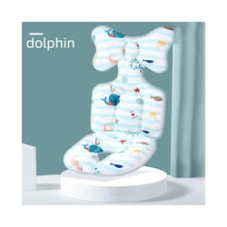 Infant Stroller Pad Comfortable Soft Cotton Cart Mat Whale Blanket Breathable - dolphin