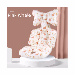 Infant Stroller Pad Comfortable Soft Cotton Cart Mat Whale Blanket Breathable - pink whale