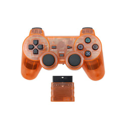 1Set Transparent Color Wireless Gamepad For PS2 2.4G Vibration Joystick Blutooth Controller For PS2 Joypad - Transparent orange
