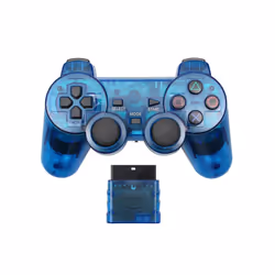 1Set Transparent Color Wireless Gamepad For PS2 2.4G Vibration Joystick Blutooth Controller For PS2 Joypad - Transparent orange