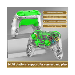 Wireless Controller for Nintendo Switch/Android Six Axis Turbo Function Programmable Keys Switch Gamepad Joystick - S10 Green