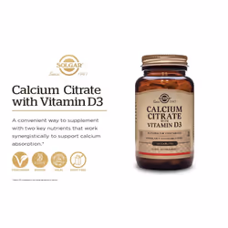 Solgar Calcium Citrate with Vitamin D3 - Healthy Bones & Teeth - High Potency Formula - 240 Tablets