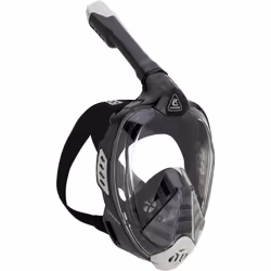 CRESSI Bali Full Face Mask Black/Grey L/XL - Unisex Integral Snorkel Mask, Anti Fog Clear Lens, 100% Silicone, Dry Snorkel wi ...