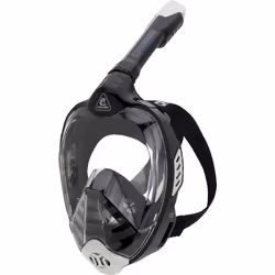 CRESSI Bali Full Face Mask Black/Grey L/XL - Unisex Integral Snorkel Mask, Anti Fog Clear Lens, 100% Silicone, Dry Snorkel with Float Valve, Action Ca