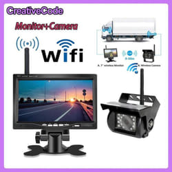 Vehicle Wireless Reverse Camera 7" HD TFT LCD Vehicle Backup Rear View Camera Monitor For Trucks Bus RV Trailer Excavator - as the picture