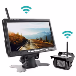 Vehicle Wireless Reverse Camera 7" HD TFT LCD Vehicle Backup Rear View Camera Monitor For Trucks Bus RV Trailer Excavator - as the picture