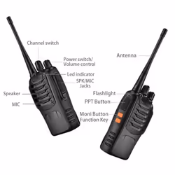 1/2/4 Piece BF-888S Walkie Talkie Radio Two Way Radio Walkie Talkie Set Flashlight 16 Channel Portable Transceiver with Earpiece