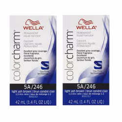 Wella Color Charm Permanent Liquid Color | Wella Permanent Hair Dye - 2Pk 5A Light Ash Brown