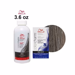 3.6oz) Wella Color Charm Permanent Liquid Color | Wella Permanent Hair Dye - 4A + Developer (Vol. 20