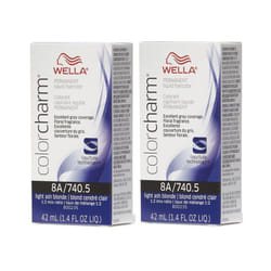 Wella Color Charm Permanent Liquid Color | Wella Permanent Hair Dye - 2Pk 8A Light Ash Blonde