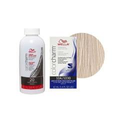 3.6oz) Wella Color Charm Permanent Liquid Color | Wella Permanent Hair Dye - 10A+ Developer (Vol. 20