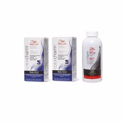 3.6oz) Wella Color Charm Permanent Liquid Color | Wella Permanent Hair Dye - 7AA+7AA+Developer (Vol. 20