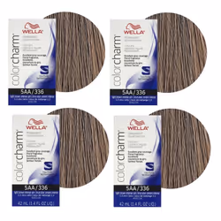 Wella Color Charm Permanent Liquid Color | Wella Permanent Hair Dye - 4Pk 5AA Light Brown Intense Ash