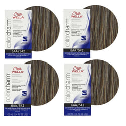 Wella Color Charm Permanent Liquid Color | Wella Permanent Hair Dye - 4Pk 6AA Dark Blonde Intense Ash