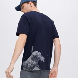 Uniqlo Japan Ukiyo E UT  Graphic T shirT  shorT slEEvE - 69 NAVY/M