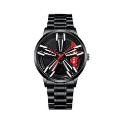 Wheel Watch Men Rim Hub Luxury Sports Car Men's Watch Stainless Steel Men's Quartz Watches for BMW GTR Audi wheel rim design Watches - Red BMW