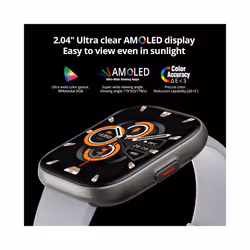 COLMI P68 Smartwatch 2.04'' AMOLED Screen 100 Sports Modes 7 Day Battery Life Support Always On Display Smart Watch Men Women Watches - black