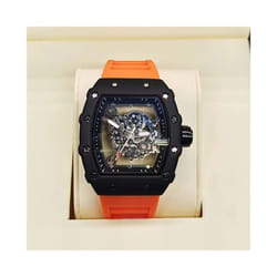 Richard 3-pin transparent bottoming full function men's watch top brand luxury watch men's quartz automatic calendar couple 2023 Watches - Orange