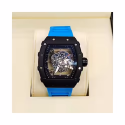 Richard 3-pin transparent bottoming full function men's watch top brand luxury watch men's quartz automatic calendar couple 2023 Watches - Black
