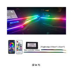 18  in 1 22 in 1 Streamer Symphony Car Ambient Lighting Interior 213 64 Color Rgb Led Light Rainbow Dashboard Acrylic Strip Kit - symphony 2 in 1