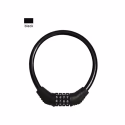 Bicycle Lock Anti-theft Motorcycle Helmet Code Lock Telescopic Steel Cable - A-Black