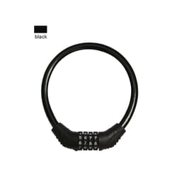 Bicycle Lock Anti-theft Motorcycle Helmet Code Lock Telescopic Steel Cable - A-Black