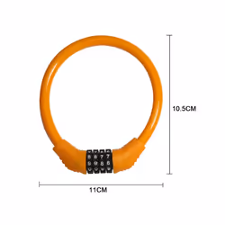 Bicycle Lock Anti-theft Motorcycle Helmet Code Lock Telescopic Steel Cable - A-Orange