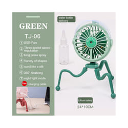 USB Stroller Fan Portable Desk Handheld Baby Bed Car Seat Fan 500mAh Rechargeable - TJ-06 green