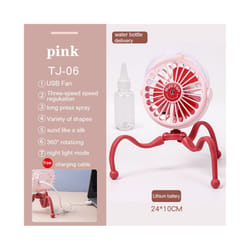 USB Stroller Fan Portable Desk Handheld Baby Bed Car Seat Fan 500mAh Rechargeable - TJ-06 pink